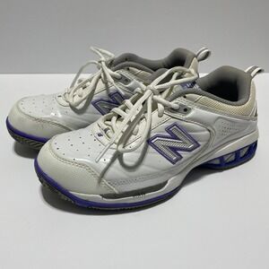 New Balance 806 Womens Tennis Shoes White Purple WC806W Size 7.5 D Wide